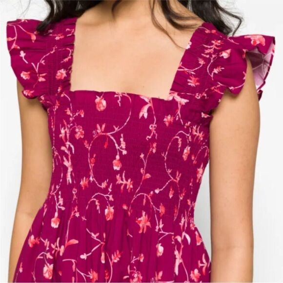 Hill House The Ellie Nap Dress in Burgundy Botanical - Picture 6 of 14